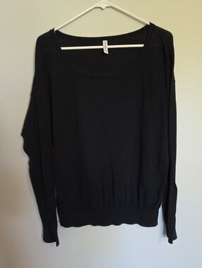 RVCA Black Scoop Neck Lightweight Women's Long Sleeve Sweater